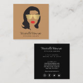 Schoonheid Meisje Haar Stylist, Mode, Boutique Tan Vierkante Visitekaartje (Voorkant / Achterkant)