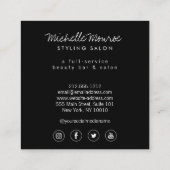 Schoonheid Meisje Haar Stylist, Mode, Boutique Tan Vierkante Visitekaartje (Achterkant)