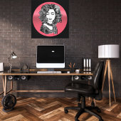 Schoonheid met krullend haar - Krullenhaar schoonh Canvas Afdruk
