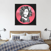 Schoonheid met krullend haar - Krullenhaar schoonh Canvas Afdruk (Insitu (Slaapkamer))
