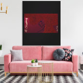 Schoonheid met roze haar canvas afdruk (Insitu (Woonkamer))