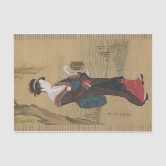 Schoonheid met vuurvliegjes van Kubo Shunman Tissuepapier (Voorkant)