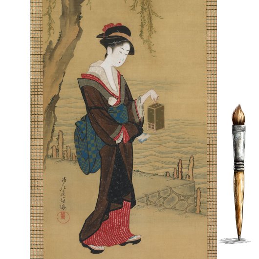 Schoonheid met vuurvliegjes van Kubo Shunman Tissuepapier