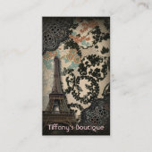 Schoonheid mode Salon vintage Parijs Eiffeltoren Visitekaartje (Voorkant)