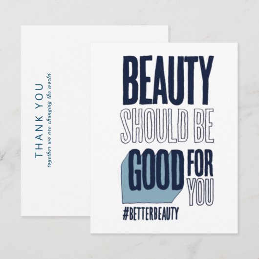 Schoonheid moet goed voor je zijn, dank je wel bedankkaart (Voorkant / Achterkant)