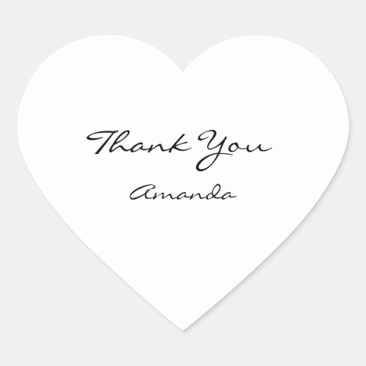 Schoonheid Naam Bruids Hart Dank Zwart Wit Hart Sticker (Voorkant)