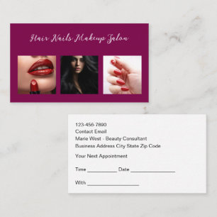 Schoonheid Nails Haar Make-up Salon Afspraakkaarte Visitekaartje