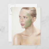 schoonheid, nat, spa, haar omhoog, blonde ogen, bl briefkaart (Voorkant / Achterkant)