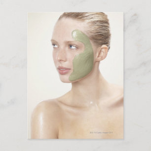 schoonheid, nat, spa, haar omhoog, blonde ogen, bl briefkaart