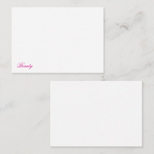 Schoonheid Notitiekaartje (Voorkant / Achterkant)