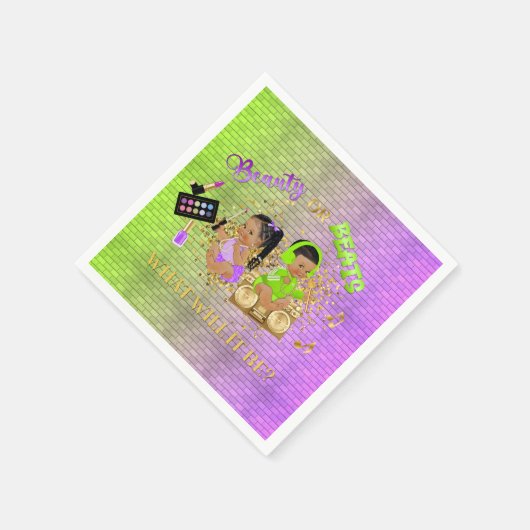 Schoonheid of Beats Green Paars Gold Gender onthul Servet (Hoek)