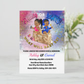 Schoonheid of Beats uitnodiging! Gender onthullen! Kaart (Staand voorkant)