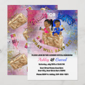 Schoonheid of Beats uitnodiging! Gender onthullen! Kaart (Voorkant / Achterkant)