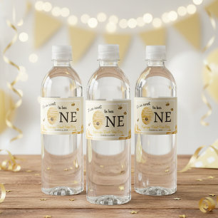 Schoonheid om Bij te Worden Eerste Verjaardag Wate Waterfles Etiket