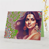 SCHOONHEID OOST-INDISCHE VROUW MANDALA KLEURRIJKE  KAART (Gele Bloem)