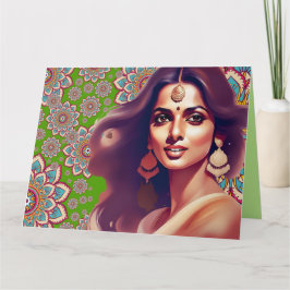 SCHOONHEID OOST-INDISCHE VROUW MANDALA KLEURRIJKE  KAART