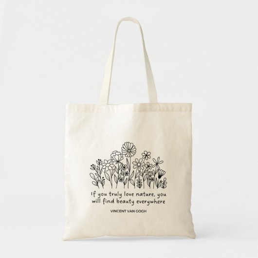 Schoonheid Overal Natuur Quote Van Gogh Boodschapp Tote Bag (Voorkant)