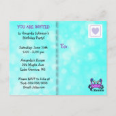 Schoonheid Paarse Meermin Verjaardagsuitnodigingen Briefkaart (Achterkant)