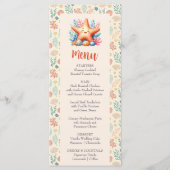 Schoonheid Pastel Ocea Zeester Aangepaste Baby Sho Menu (Voorkant)