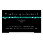 Schoonheid professioneel ontwerp met turquoise gli magnetisch visitekaartje (Voorkant)