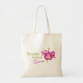 Schoonheid promotionele aangepaste roze orchidee w tote bag (Voorkant)