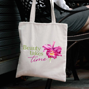 Schoonheid promotionele aangepaste roze orchidee w tote bag