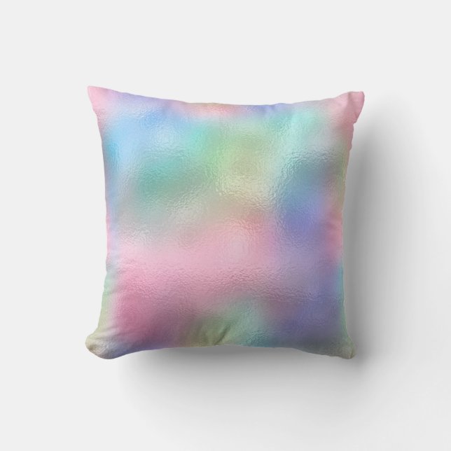 Schoonheid Roze Blauw Groen Pastel Ombre Glas Gesm Kussen (Voorkant)