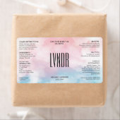 Schoonheid Roze Blauw Wolk Moderne Ingrediënten Pr Etiket (Insitu)