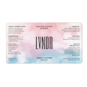 Schoonheid Roze Blauw Wolk Moderne Ingrediënten Pr Etiket (Voorkant)