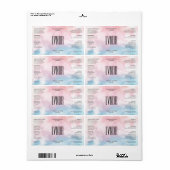 Schoonheid Roze Blauw Wolk Moderne Ingrediënten Pr Etiket (Full Sheet)