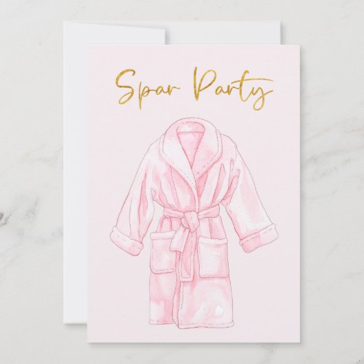 Schoonheid Roze Goud Spa Feest Verjaardagsuitnodig Kaart (Achterkant)