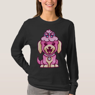 Schoonheid roze poedel hond voor karakter t-shirt