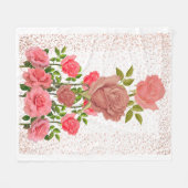Schoonheid rozen fleece deken (Voorkant (Horizontaal))