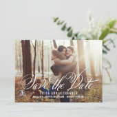 Schoonheid Script Save The Date Kaart (Staand voorkant)