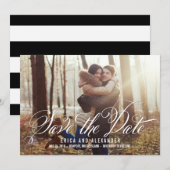Schoonheid Script Save The Date Kaart (Voorkant / Achterkant)