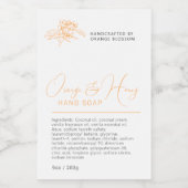 Schoonheid sinaasappel en honing wit hand wassen l wijn etiket (Enkel label)