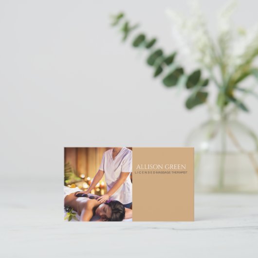 Schoonheid SPA Acupressure Hot Stone Massage Salon Visitekaartje (Staand voorkant)