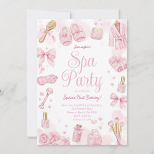 Schoonheid Spa Dag Roze Feest Uitnodiging
