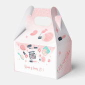 Schoonheid spa glitz en glam verjaardagsfeest bedankdoosjes (Voorkant Zijde)