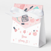 Schoonheid spa glitz en glam verjaardagsfeest bedankdoosjes (Voorkant Zijde)