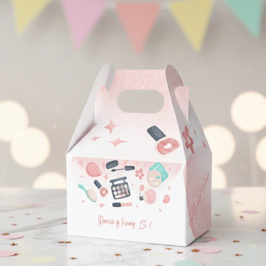 Schoonheid spa glitz en glam verjaardagsfeest bedankdoosjes