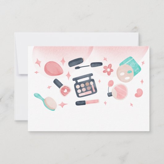 Schoonheid spa glitz en glam verjaardagsfeest bedankkaart (Achterkant)