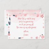 Schoonheid spa glitz en glam verjaardagsfeest bedankkaart (Voorkant / Achterkant)