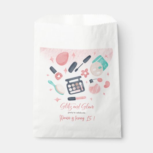 Schoonheid spa glitz en glam verjaardagsfeest bedankzakje (Voorkant)