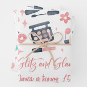 Schoonheid spa glitz en glam verjaardagsfeest inpakpapier vel (In situ)