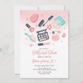 Schoonheid spa glitz en glam verjaardagsfeest kaart (Voorkant)