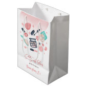 Schoonheid spa glitz en glam verjaardagsfeest medium cadeauzakje (Voorkant Gekanteld)