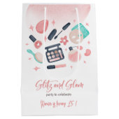 Schoonheid spa glitz en glam verjaardagsfeest medium cadeauzakje (Achterkant)