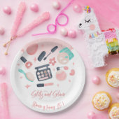 Schoonheid spa glitz en glam verjaardagsfeest papieren bordje (Feest)