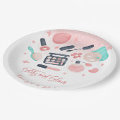 Schoonheid spa glitz en glam verjaardagsfeest papieren bordje (Gekanteld)